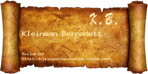Kleinman Bernadett névjegykártya